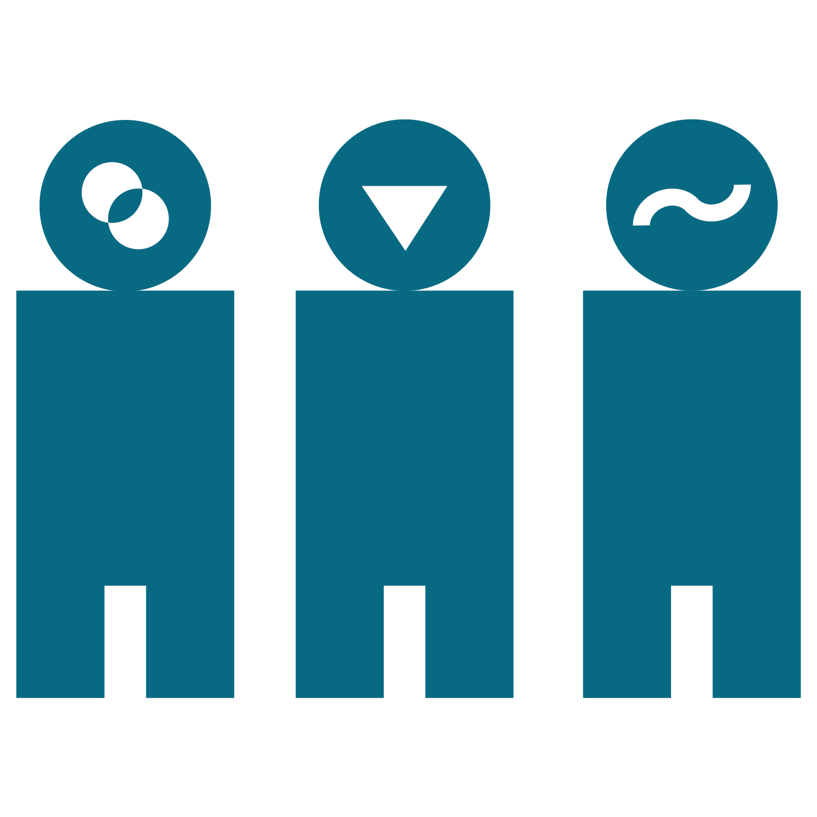 Piktogramm mit drei Personen – Icon für Projekte